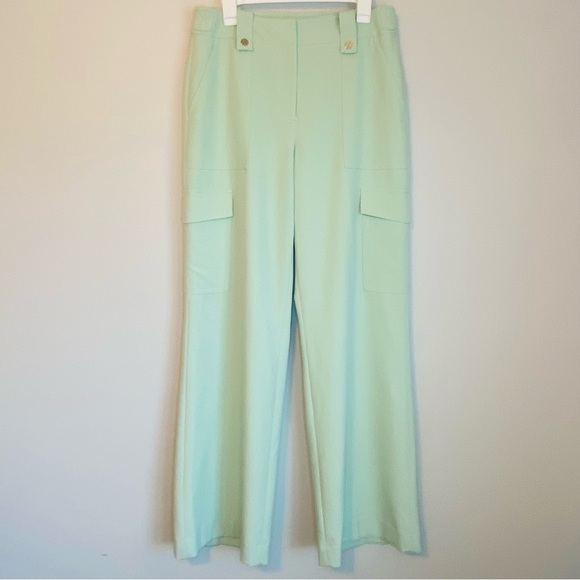 White House Black Market Light Green Wide Leg Pants - Picture 1 of 10